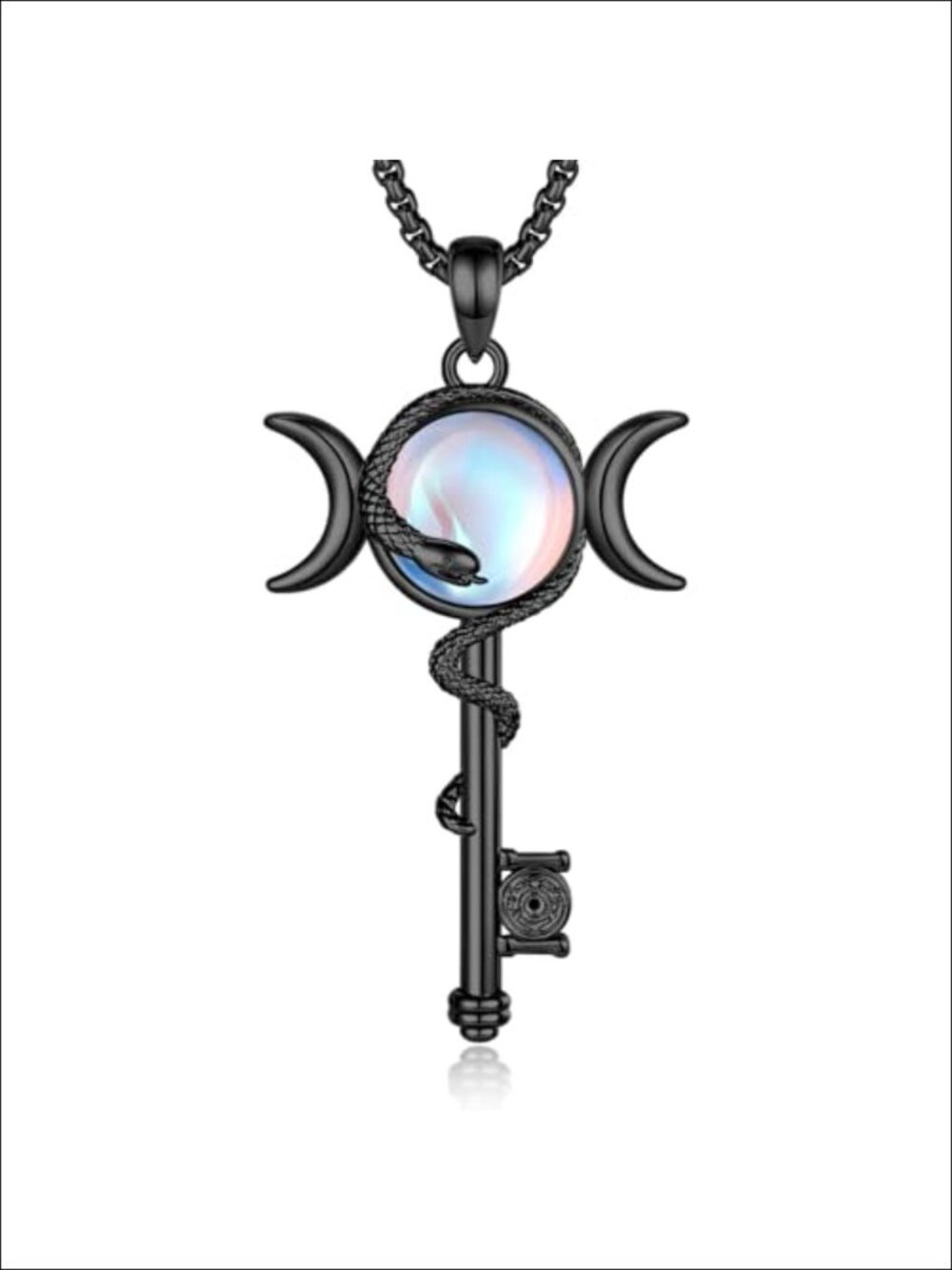 Hecate Key Necklace Witchy Jewelry Gothic Stainless Steel Talisman